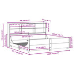 vidaXL Lit bibliothèque sans matelas cire marron 200x200cm bois massif