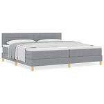 vidaXL Lit boxspring avec matelas Gris clair 200 x 200 cm tissu