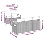 vidaXL Ensemble de canapé de jardin avec coussin 6 Pièces Noir polyrotin