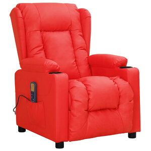 vidaXL Fauteuil de massage Rouge Similicuir