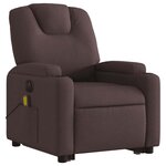 vidaXL Fauteuil inclinable de massage électrique Marron foncé Tissu