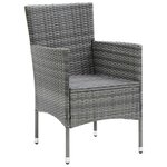 vidaXL Ensemble à manger de jardin coussins 7Pièces Résine tressée Gris