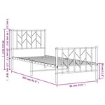 vidaXL Cadre de lit métal sans matelas avec pied de lit noir 80x200 cm