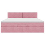 VidaXL Cadre de lit ottoman avec matelas rose 180x200 cm velours