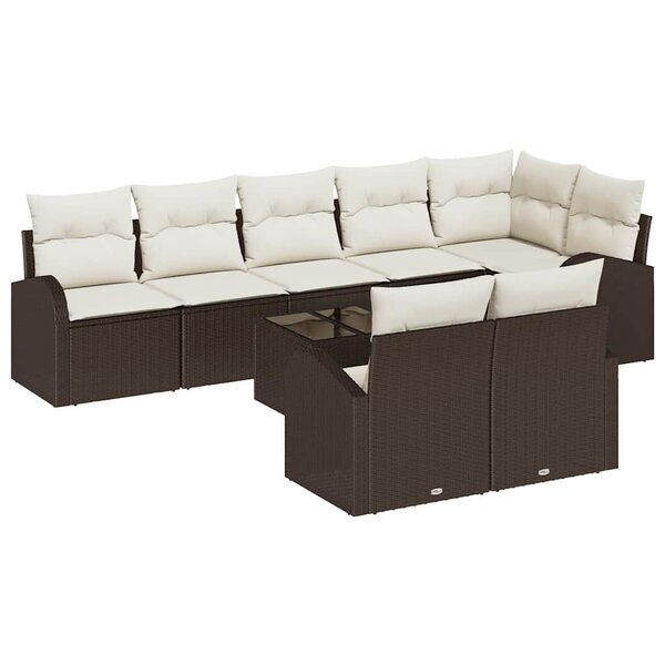 vidaXL Ensemble de canapé de jardin 9 Pièces 289 x 124 x 85 cm Poly rotin