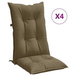 vidaXL Coussins de chaise à dossier haut lot de 4 taupe mélangé tissu