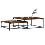 vidaXL Tables basses gigognes 2 Pièces chêne fumé bois d'ingénierie