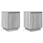 VidaXL Tables de chevet avec lumières LED 2 Pièces sonoma gris 38x34x50cm