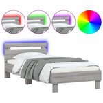 vidaXL Cadre de lit sans matelas avec lumières LED 90x190 cm