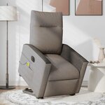 vidaXL Fauteuil inclinable de massage électrique Taupe Tissu