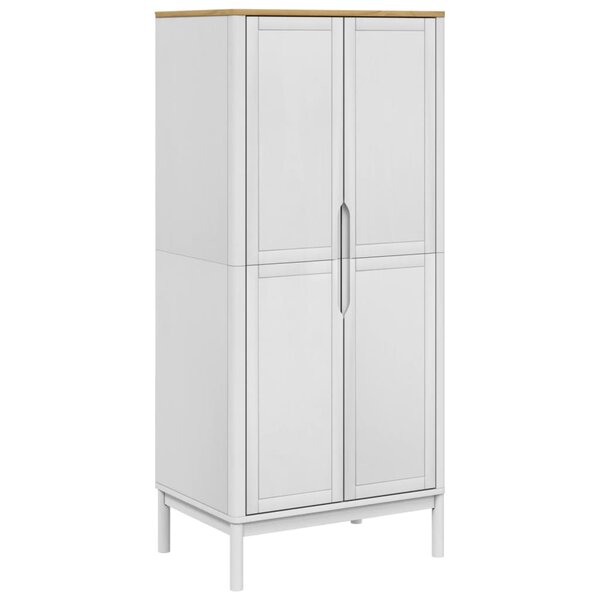 vidaXL Garde-robe FLORO blanc 77x53x171 cm bois massif de pin