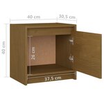 vidaXL Tables de chevet 2 Pièces Marron miel 40x30 5x40 cm Bois de pin