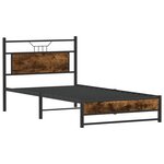 vidaXL Cadre de lit sans matelas chêne fumé 100x200 cm bois ingénierie