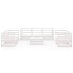 vidaXL Salon de jardin 8 Pièces Blanc Bois de pin massif