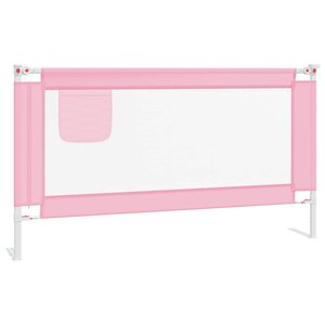 vidaXL Barrière de sécurité de lit d'enfant Rose 150x25 cm Tissu