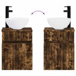 vidaXL Meuble de lavabo mural Chêne fumé 39 x 35 x 63 cm