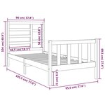 vidaXL Cadre de lit sans matelas blanc bois massif 90x190 cm