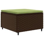 vidaXL Salon de jardin 5 Pièces avec coussins Marron Résine tressée