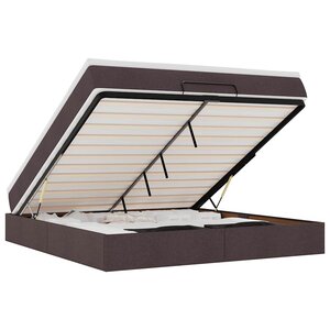 VidaXL Cadre de lit ottoman avec matelas marron foncé 160x200 cm tissu