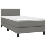 vidaXL Sommier à lattes de lit avec matelas Gris foncé 90x200 cm Tissu
