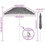 vidaXL Parasol de plage Marron Ø 160 x 196 cm Acier