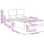 vidaXL Cadre de lit Bois ancien 120 x 190 cm Bois d'ingénierie