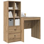 vidaXL Bureau avec tiroir avec étagère 2 Pièces Chêne artisanal