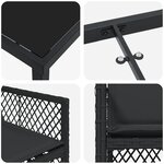 Ensemble repas jardin 5 pièces avec coussins en poly-rattan noir
