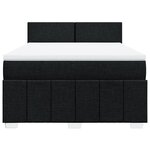 vidaXL Sommier à lattes de lit avec matelas Noir 140x200 cm Tissu