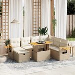 vidaXL Salon de jardin avec coussins 8 Pièces beige résine tressée