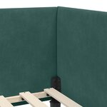 vidaXL Cadre de lit d'angle Vert foncé 80 cm x 200 cm tissu