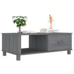 vidaXL Table basse HAMAR Gris foncé 100x55x35 cm Bois massif de pin
