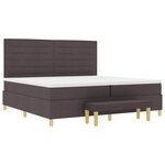 vidaXL Lit à ressorts avec matelas Marron foncé 200 x 200 cm tissu