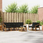 vidaXL Ensemble de canapés d'extérieur 7 pc Naturel et Noir