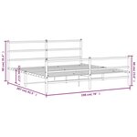 vidaXL Cadre de lit métal avec tête de lit/pied de lit blanc 193x203cm