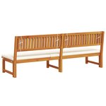vidaXL Chaise longue 3-en-1 avec coussins crème en bois massif d'acacia