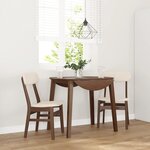 vidaXL Chaises à manger coussins 2 Pièces marron bois massif caoutchouc
