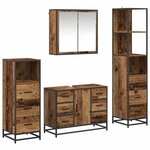 vidaXL Ensemble de mobilier de salle de bain 4 Pièces Bois ancien