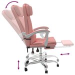 Fauteuil de massage inclinable de bureau informatique étude Rose similicuir rose 02_0025393