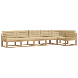 vidaXL Ensemble de canapés d'extérieur 4 pc Blanc et Beige Polyester