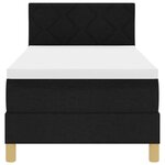vidaXL Lit à ressorts avec coussin Noir 80 x 200 cm tissu