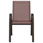 vidaXL Chaises empilables de jardin lot de 6 Marron Tissu textilène