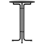 vidaXL Table de bar noir Ø70x110 cm bois d'ingénierie et acier