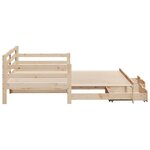 vidaXL Lit de jour avec gigogne et tiroirs sans matelas 90x200 cm