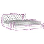 vidaXL Lit avec matelas noir 200x200 cm tissu