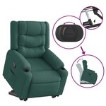 vidaXL Fauteuil inclinable vert foncé tissu