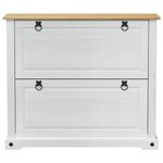 vidaXL Cabinet à chaussures Corona Blanc 99 x 32 x 85 cm Pin massif