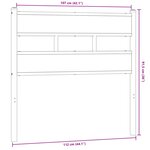vidaXL Tête de lit chêne fumé 107 cm fer et bois d'ingénierie