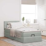 vidaXL Cadre de lit ottoman et matelas gris clair 100x200 cm velours