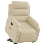 vidaXL Fauteuil inclinable électrique crème tissu